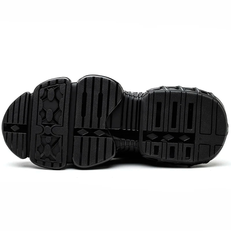 Unzerstörbare sicherheitsschuhe mit drehknopf, Stahlkappen sicherheitsschuhe mit luftblasen