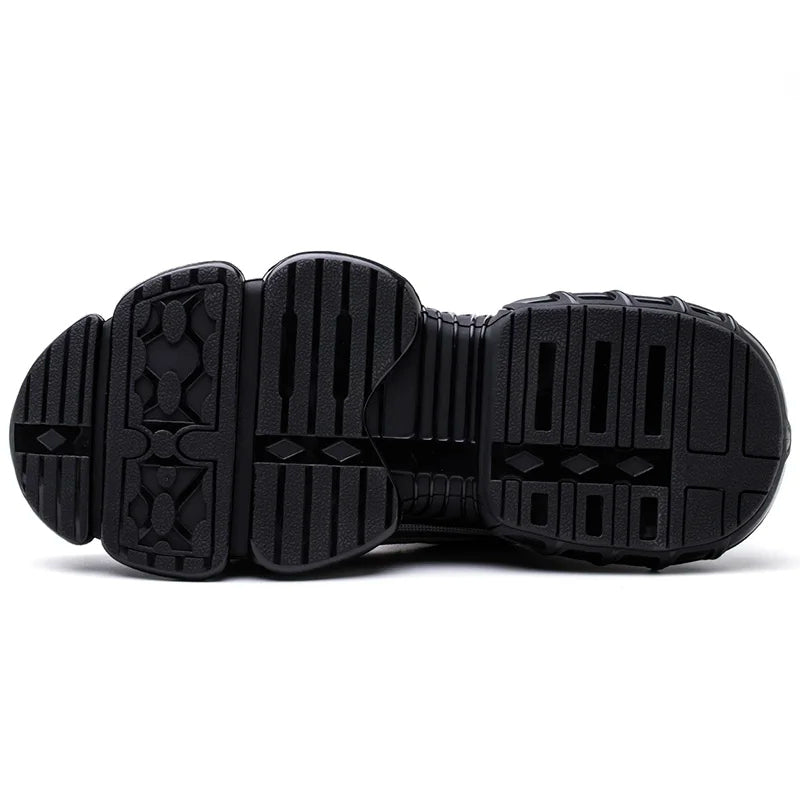 Unzerstörbare sicherheitsschuhe mit drehknopf, Stahlkappen sicherheitsschuhe mit luftblasen