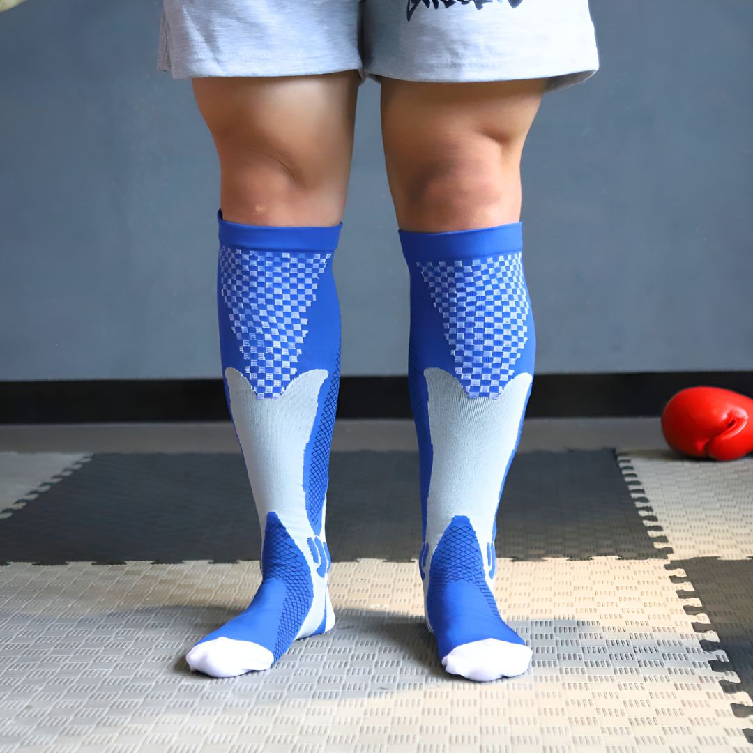 Ultra-V-Streifen Kniehohe Kompression Socken