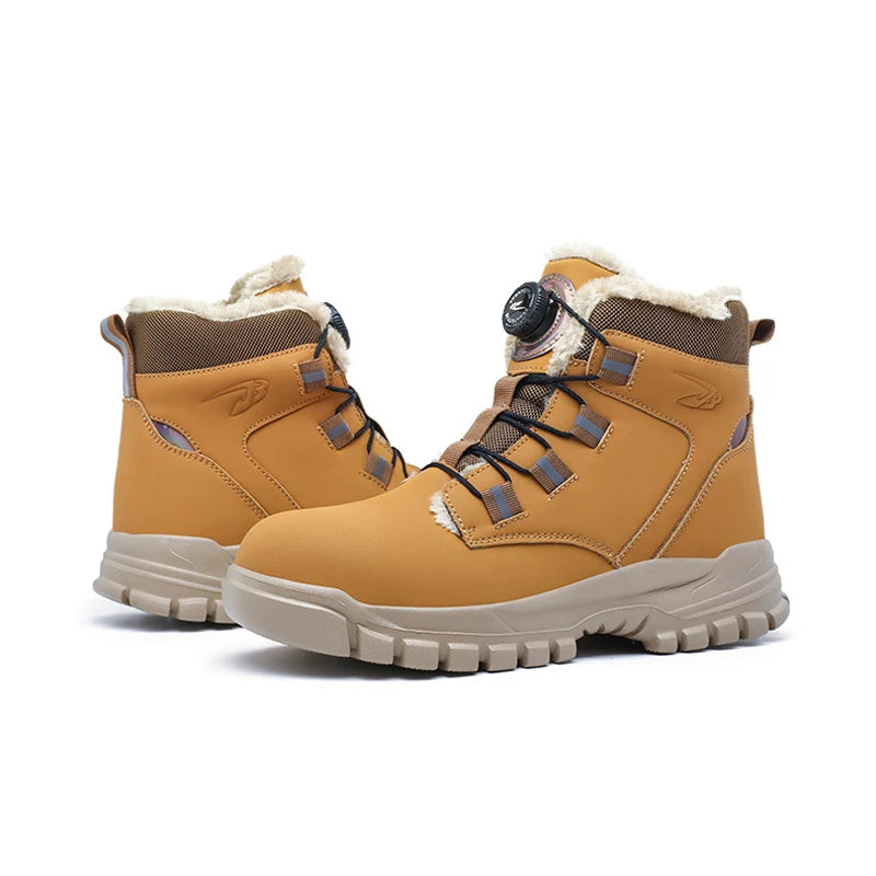 Winter hohe Sicherheitsschuhe ohne Schnürsenkel